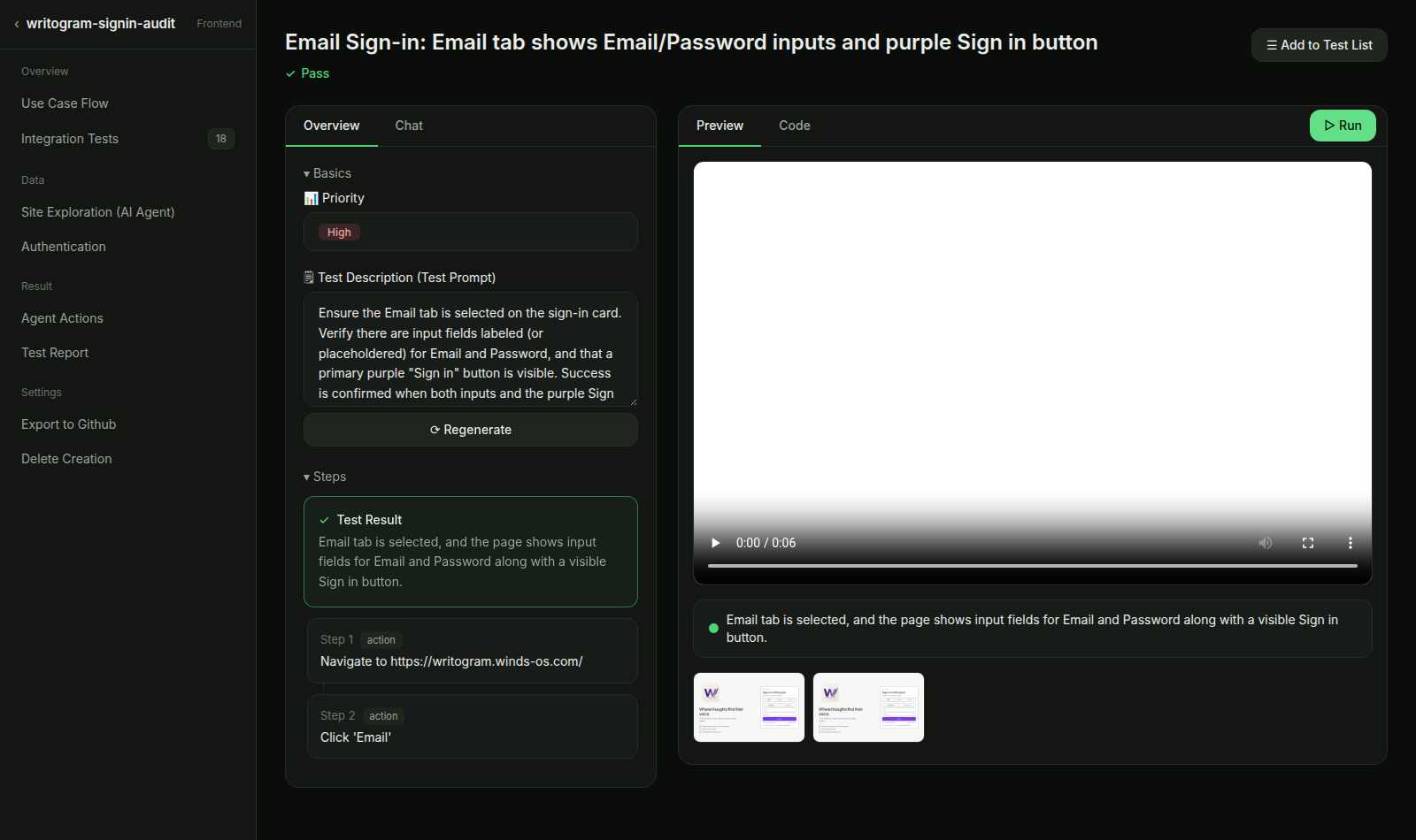 Test 1 — Verdict: Pass