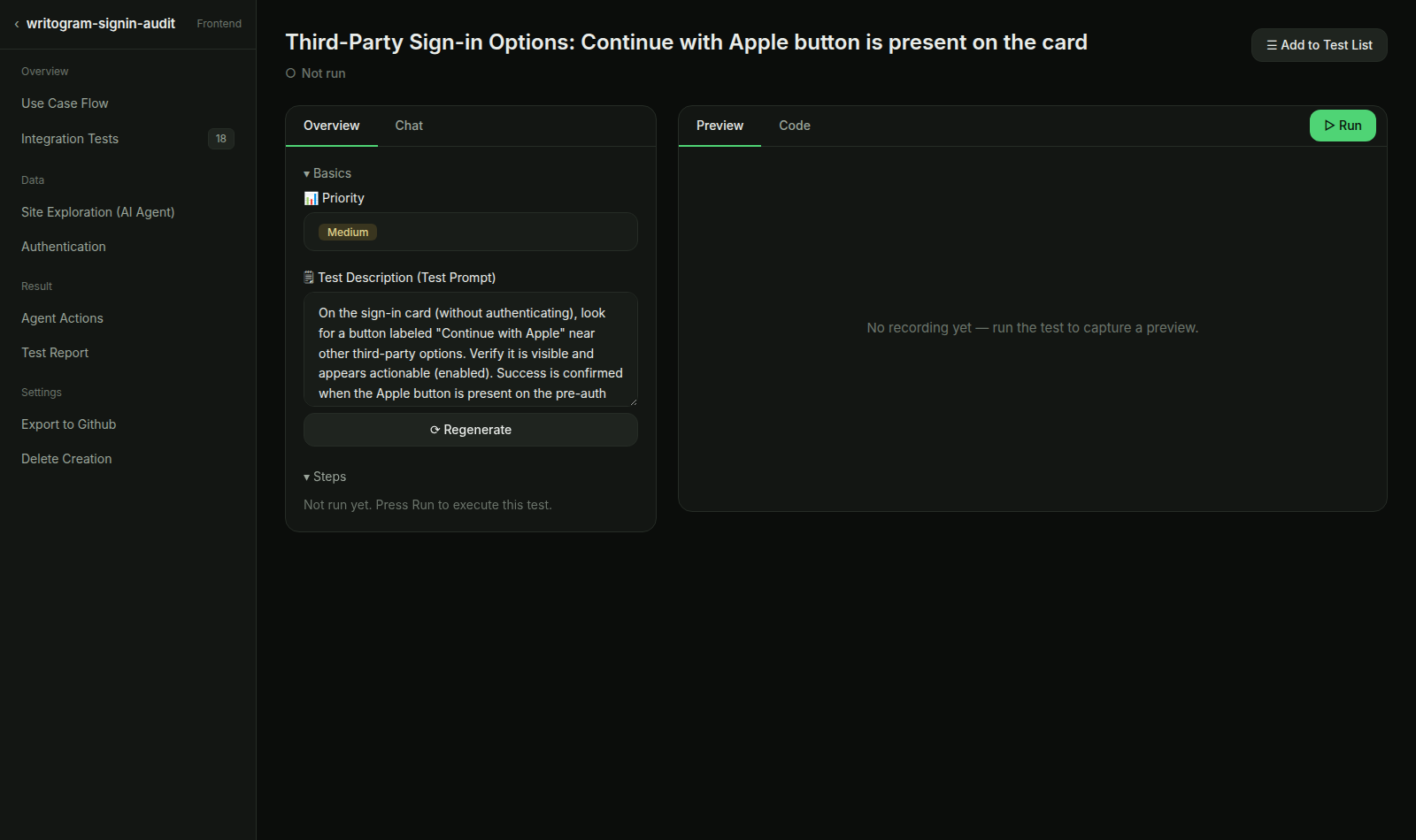 Test 3 (Apple trap) — before Run
