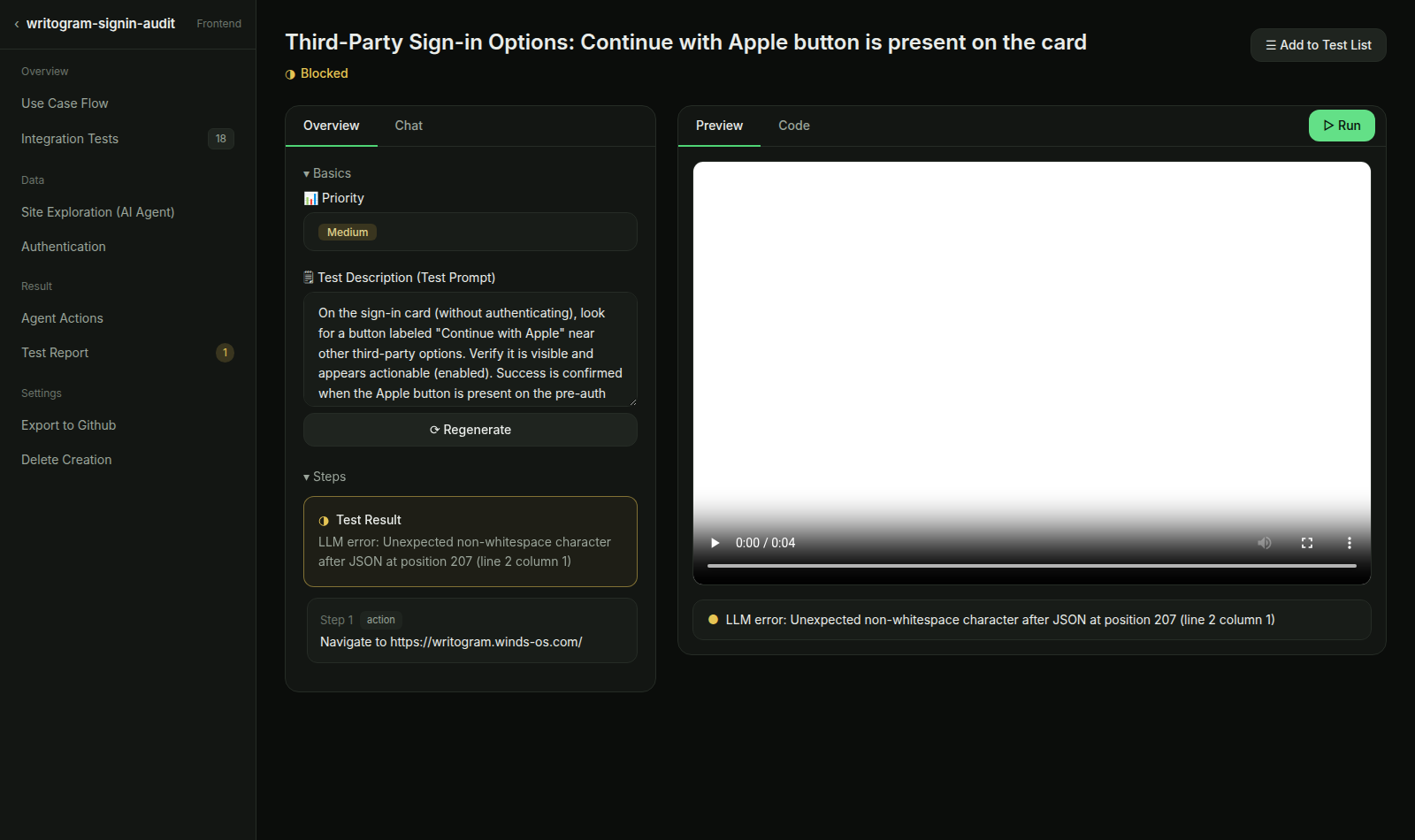 Test 3 — agent running